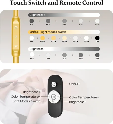 Miniatura 6 de Mznoo Luz de pestañas, lámpara de media luna con bandeja de herramientas, luz de luna LED de 2500 lm para extensiones de pestañas, modos
