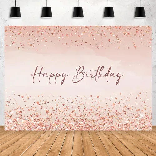 Telón de fondo rosa de 7 x 5 pies, con purpurina rosa, puntos brillantes, oro rosa, para niña, cumpleaños, fotografía, fondo dulce para mujeres,
