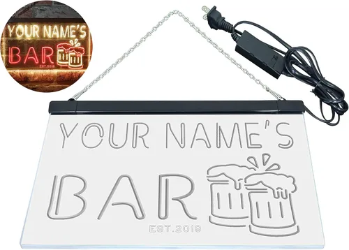 Miniatura 8 de ADVPRO personalizado: tu nombre estación del año temático bar cerveza taza decoración doble color LED neón signo st6-w1-tm Rojo & amarillo