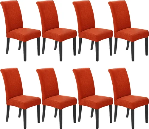 Miniatura 20 de Juego de 6 fundas elásticas para sillas de comedor, fundas para sillas de comedor lavables y removibles, fundas para sillas de comedor protectoras