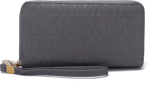 Miniatura 55 de MKF Collection Mia K - Cartera de pulsera para mujer, pequeña cartera de cuero vegano para tarjetas de crédito con cremallera y bolsillo