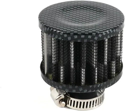 Miniatura 18 de 2 piezas de filtro de aire de entrada de aire frío con respiradero de 12 mm, filtro de respiración para tapa de válvulas para automóvil y Negro