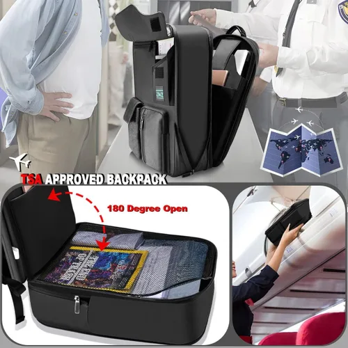 Miniatura 4 de ZINZ Mochila para computadora portátil de 15, 15.6 y 16 pulgadas, mochila expandible para computadora con múltiples bolsillos antirrobo de viaje