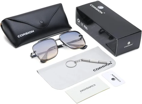 Miniatura 4 de COASION Tony Stark - Gafas de sol para disfraz, gafas de sol cuadradas retro para hombre y mujer