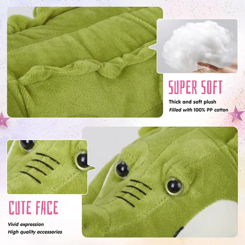 Miniatura 6 de Lindo animal de peluche de cocodrilo suave y realista para abrazar, almohada de peluche de cocodrilo para cumpleaños, día del niño, Navidad
