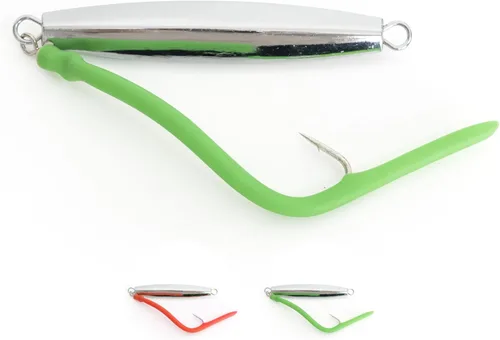 BLUEWING Diamond Jigs - Señuelo de pesca para agua salada, 1 oz, 2 onzas, 3 onzas, 4 onzas, 1 pieza con cola de tubo dividido y gancho de acero