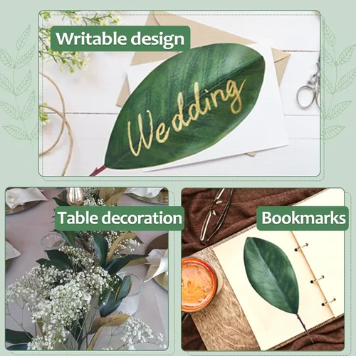 Miniatura 4 de Hojas de magnolia artificiales más grandes, hojas de magnolia verde falsas para decoración de boda, marcapáginas, decoración de hojas falsas