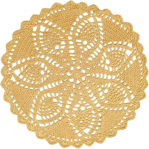 Miniatura 41 de Mantel Individual de Encaje de 11 a 12 Pulgadas Tapetes de Mesa Redondos Hechos a Mano Tapete de Ganchillo Cocina Vajilla Posavasos para Taza