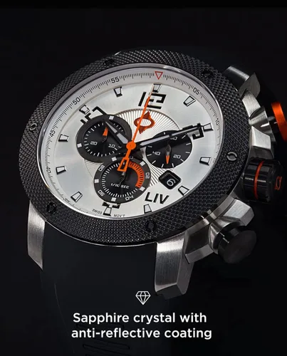 Miniatura 5 de LIV GX1 - Reloj clásico resistente con cronógrafo suizo de 1.77 pulgadas, 316L SS, 3D multicapa con fecha rápida, resistente a los arañazos