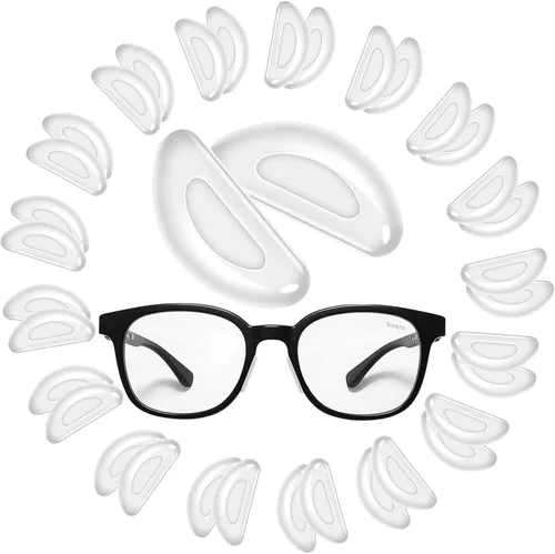 Miniatura 9 de 20 pares de almohadillas de nariz para lentes – 0.039 pulgadas de silicona ultra fina antideslizante para pegar en la nariz, almohadillas adhesivas