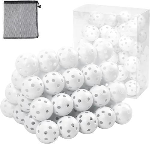 Miniatura 15 de Pelotas de golf de plástico para práctica de vuelo limitado, pelota de entrenamiento de golf hueca para práctica de swing, pelotas de golf