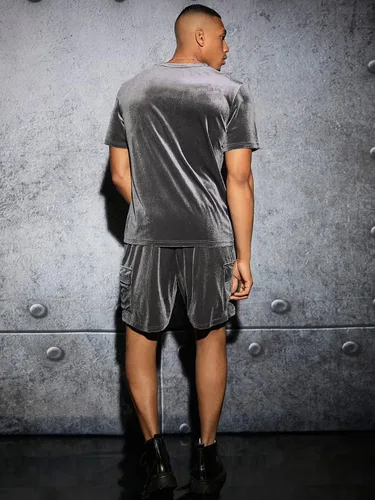 Miniatura 2 de WDIRARA Conjunto de 2 piezas para hombre, camiseta de manga corta y pantalones cortos