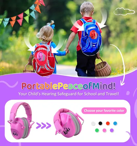 Miniatura 8 de PROHEAR 032 2.0 Auriculares con cancelación de ruido para niños, reducción de ruido de 25 dB, orejeras sensoriales ajustables de protección de oídos