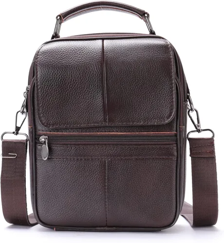 Miniatura 3 de Bolso bandolera de cuero para hombre, de viaje de negocios, al aire libre, bolsa casual, maletín de mano, mochila