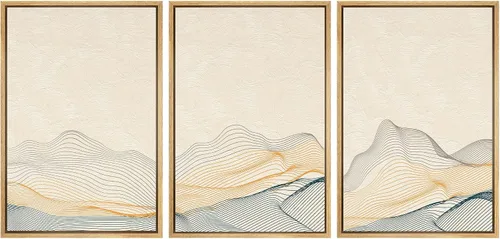 Miniatura 115 de SIGNWIN Lienzo enmarcado para pared, juego de arte tranquilo con reflejo de lago, acuarela, montaña y agua, ilustraciones modernas, arte abstracto