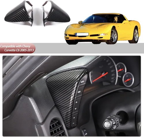 Miniatura 6 de Cubierta de botón para salpicadero compatible con Chevy Corvette C6 2005-2013, cubierta de bisel del velocímetro, marco interior de accesorios