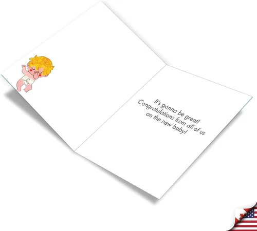Miniatura 2 de NobleWorks, Divertida tarjeta de felicitación para bebé, tarjeta de embarazo con sobre, From All of Us (8.5 x 11 pulgadas), hora de la siesta