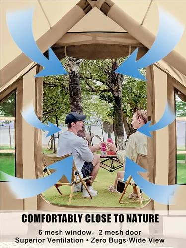 Miniatura 4 de Carpas inflables para acampar - Tienda de glamping fácil de inflar con bomba manual, tienda inflable de aire de PVC impermeable para acampar