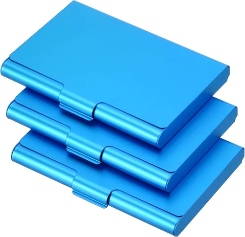 Miniatura 10 de PATIKIL Titular de la tarjeta de visita, caja de la tarjeta de metal de aluminio titular de la tarjeta de bolsillo para tarjeta de crédito
