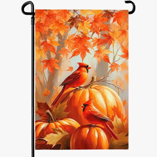 Miniatura 52 de Bandera de jardín de Halloween, bandera de jardín de calabaza Van Gogh, banderas de jardín, artes, cielo nocturno estrellado, luna, bandera