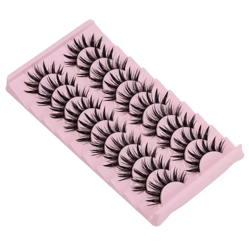 Miniatura 2 de 10 pares de pestañas de manga de aspecto húmedo, efecto ojo de gato, extensión de pestañas de visón puntiagudas, estilo japonés para cosplay, A03