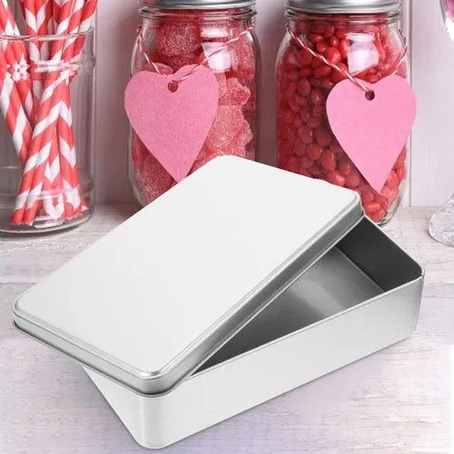 Miniatura 3 de Luxshiny Recipientes de comida 3 unids caja de almacenamiento de hojalata rectangular caja de hojalata Contenedor de caramelo de lata Tarro