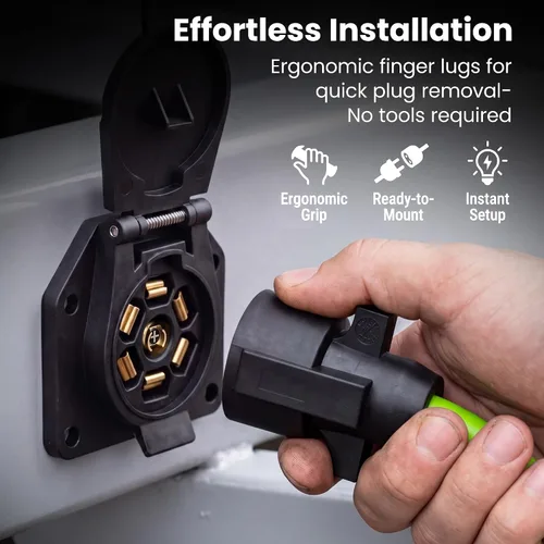 Miniatura 9 de GEARit Cable de extensión para remolque de 7 vías (1 pie) Enchufe de remolque de 7 pines Cable en línea Arnés de cables Conector de clavijas dobles