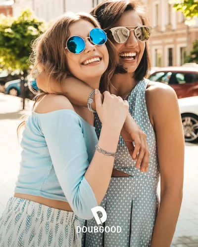Miniatura 2 de doubgood - Pulseras de cuentas de oro para mujer, juego de pulseras apilables de oro para mujeres y hombres, pulsera de cuentas elásticas chapada