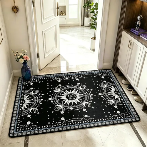 Miniatura 7 de Alfombra de Sol y Luna Boho Alfombras de Área Celestiales para Dormitorio Residencia Universitaria Sala de Estar Bohemia Oculta Creciente Solar