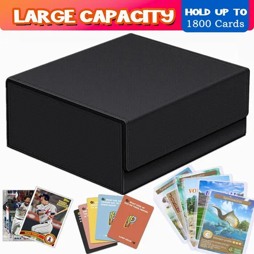 Miniatura 4 de Caja de almacenamiento de más de 1800 tarjetas de intercambio, cierre magnético, caja de almacenamiento con capacidad para 600+ 35PT 3 x 4 pulgadas