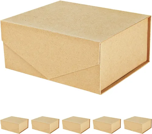 Miniatura 8 de PACKHOME Caja de regalo de 9 x 6.5 x 3.8 pulgadas, caja plegable rectangular con tapa magnética para embalaje de regalo (rosa mate, textura de grano)