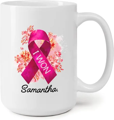 Miniatura 9 de Taza personalizada para sobrevivientes de cáncer, taza de cáncer de mama, taza de cinta rosa, regalo para sobreviviente de cáncer de mama, taza