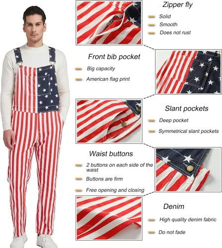 Miniatura 5 de OeyFnbmO Festival Overalls for Men Holiday Jumpsuit Bib Coveralls