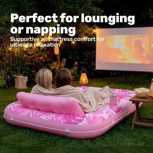 Miniatura 7 de SLOOSH Flotador Inflable para Piscina de Bronceado, 85" x 57" Flotadores de Piscina Extra Grandes para Adultos con Almohada, Balsa Flotante 4 en 1