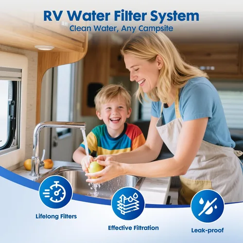 Miniatura 2 de Sistema de Filtro de Agua para RV, Sistema de Filtración de Agua para RV de 0.01 Micrón, Filtración de 5 Etapas PP+CTO+UF, Elimina Sedimentos