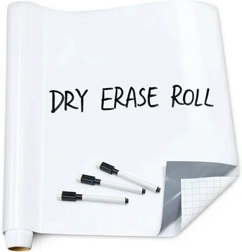 Miniatura 9 de T&W SAME FILM Rollo de calcomanías de pared para pizarra blanca de borrado en seco, 17.3 x 78.7 pulgadas, papel autoadhesivo de borrado en seco