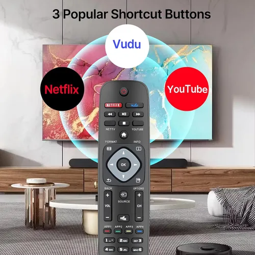 Miniatura 4 de Mando a distancia universal para Philips Smart TV, mando a distancia NH500UP PHI-958 NH500UW NH503UP para televisores LED LCD HDTV 2K 4K UHD