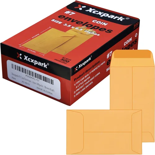 Miniatura 18 de Xxcxpark 500 sobres para monedas #1, sobres de papel kraft blanco de 2-1/4 x 3-1/2 pulgadas, sobres clásicos de papel kraft para piezas pequeñas