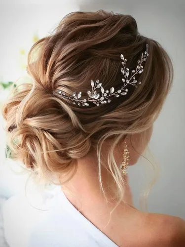 Miniatura 5 de JAKAWIN Bride Wedding Hair Piece Rhinestone Bridal Hair Accessories Diamond Hair Vine for Women HV113 1 Plateado