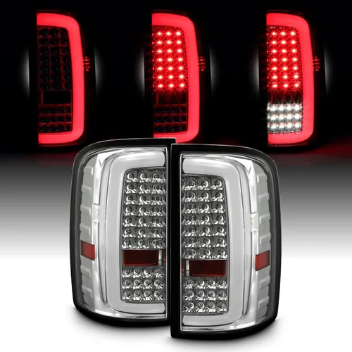 Miniatura 8 de AKKON - Compatible con GMC Sierra 1500 2014-2018, 2500HD 3500HD 15-19 [Tubo en C] Luces Traseras LED Negras Ahumadas Par Conductor + Pasajero