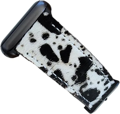 Miniatura 5 de Correa de cuero de vaca de lujo con pelo de Western para Apple Watch de 38 40 41 42 44 45 46 49 mm elegante para iWatch Series 11 10 9 8 7 6 5 4 B