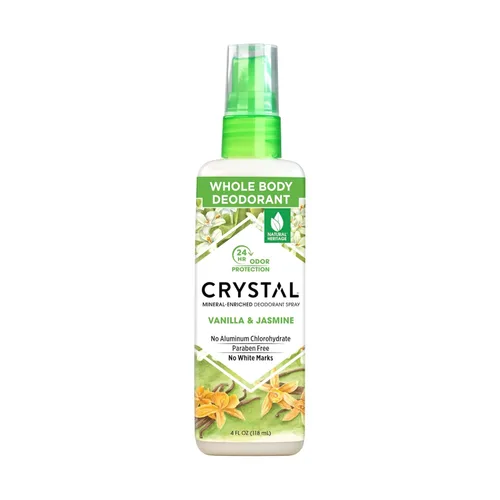 CRYSTAL - Desodorante mineral desodorante en aerosol, vainilla jazmín, 4.0 onzas, blanco (41991)