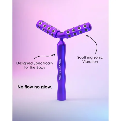 Miniatura 4 de Nurse Jamie Uplift Body Dual-Head Massaging Tool – Y-Shape Roller with 48 Stones & Vibration for Toning Face & Body
