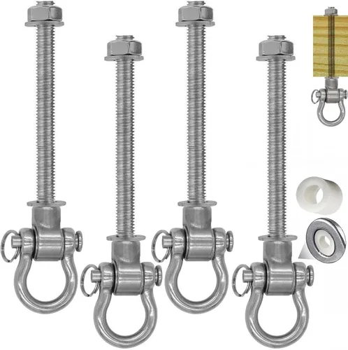 Columpio silencioso resistente con 4 rodamientos, columpio permanente antioxidante de 180°, capacidad de 1500 libras, hamaca para yoga, 11 pulgadas