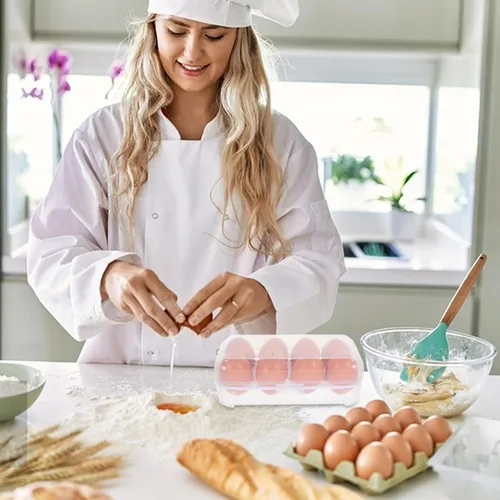 Miniatura 5 de Portador de huevos para acampar Huevos: Caja de almacenamiento de huevos de plástico Caja de almacenamiento Refrigerador Contenedor de huevos
