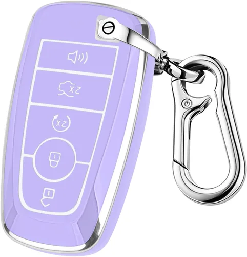 Miniatura 19 de QBUC para Ford Funda para llavero con llavero, Funda de TPU suave para llave de coche Compatible con Ford Fusion F150 F250 F350 F450 F550 Edge