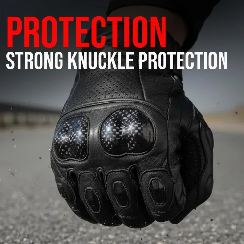 Miniatura 5 de Guantes de piel de anilina de vaca para motocicleta de hombre con control deslizante