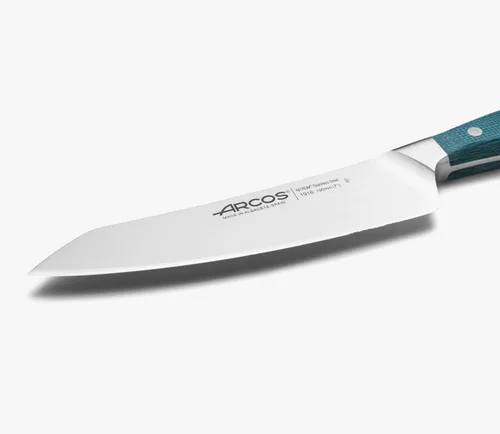 Miniatura 3 de Arcos Cuchillo Santoku Forjado Acero Inoxidable 7 Pulgadas. Mango Micarta y Borde Especial Seda y Hoja Plateada 7.480 in. Impresiona y Sorprende