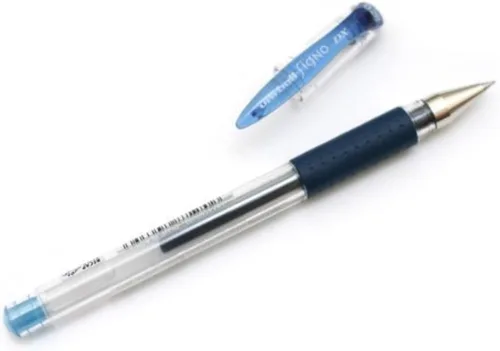 Uni-ball Signo DX UM-151 - Bolígrafo de tinta de gel negro y azul, 0.015 in (10 bolígrafos)