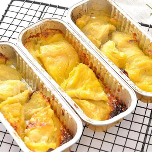 Miniatura 3 de 20 piezas moldes rectangulares mini para pan con tapas, mini moldes para pasteles con tapas, moldes desechables ramekins tazas para hornear moldes